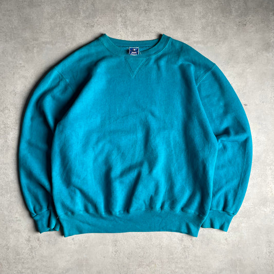 Champion vintage aquakék környakú pulóver