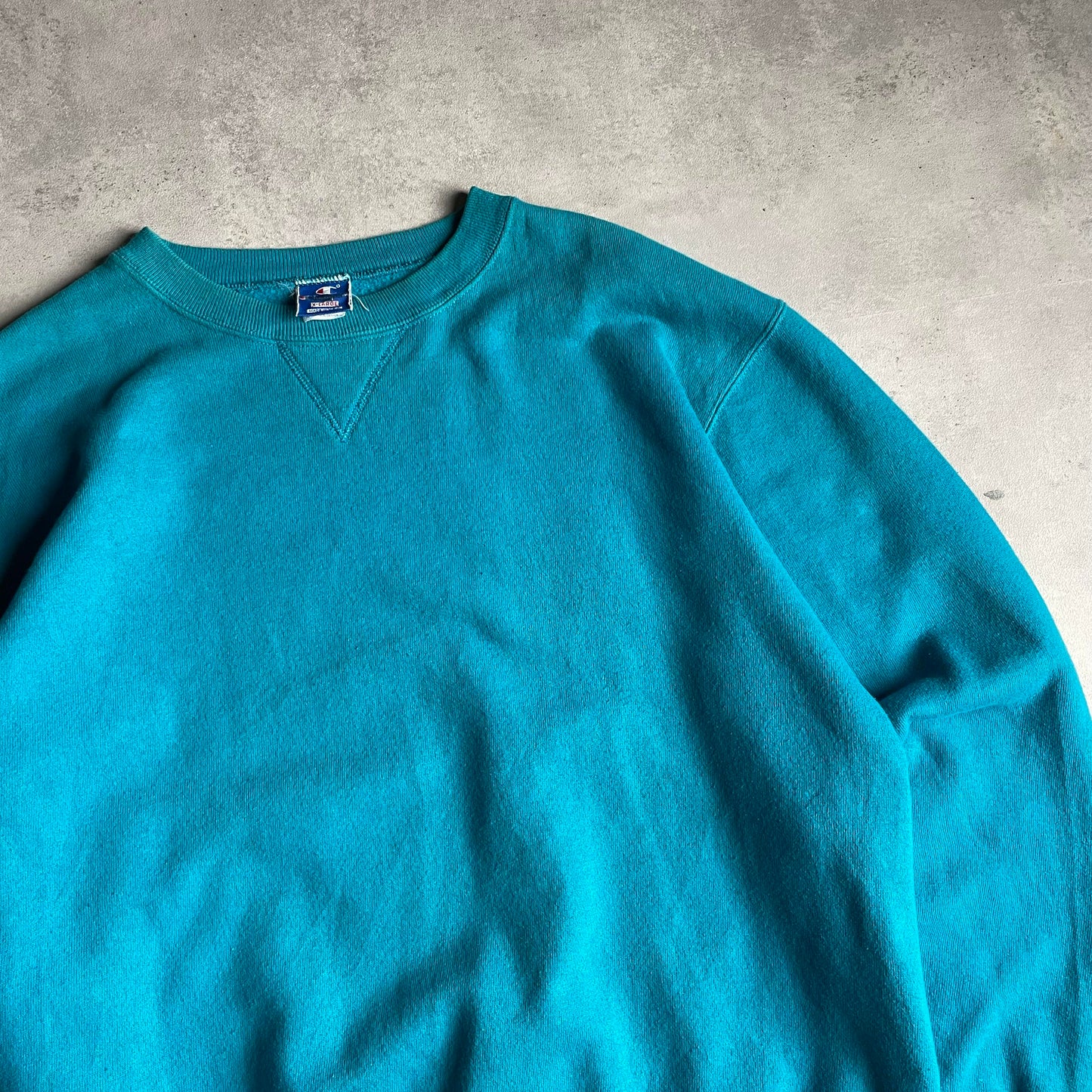 Champion vintage aquakék környakú pulóver