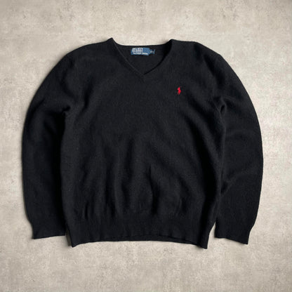 Ralph Lauren kötött v-nyakú pulóver