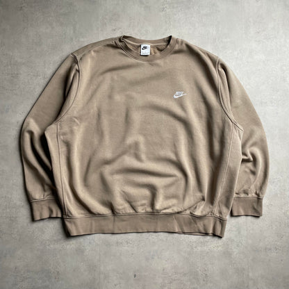 Nike bézs club logo crewneck