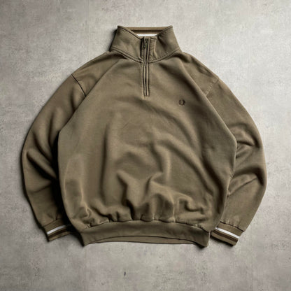 Fred Perry barna quaterzip pulóver