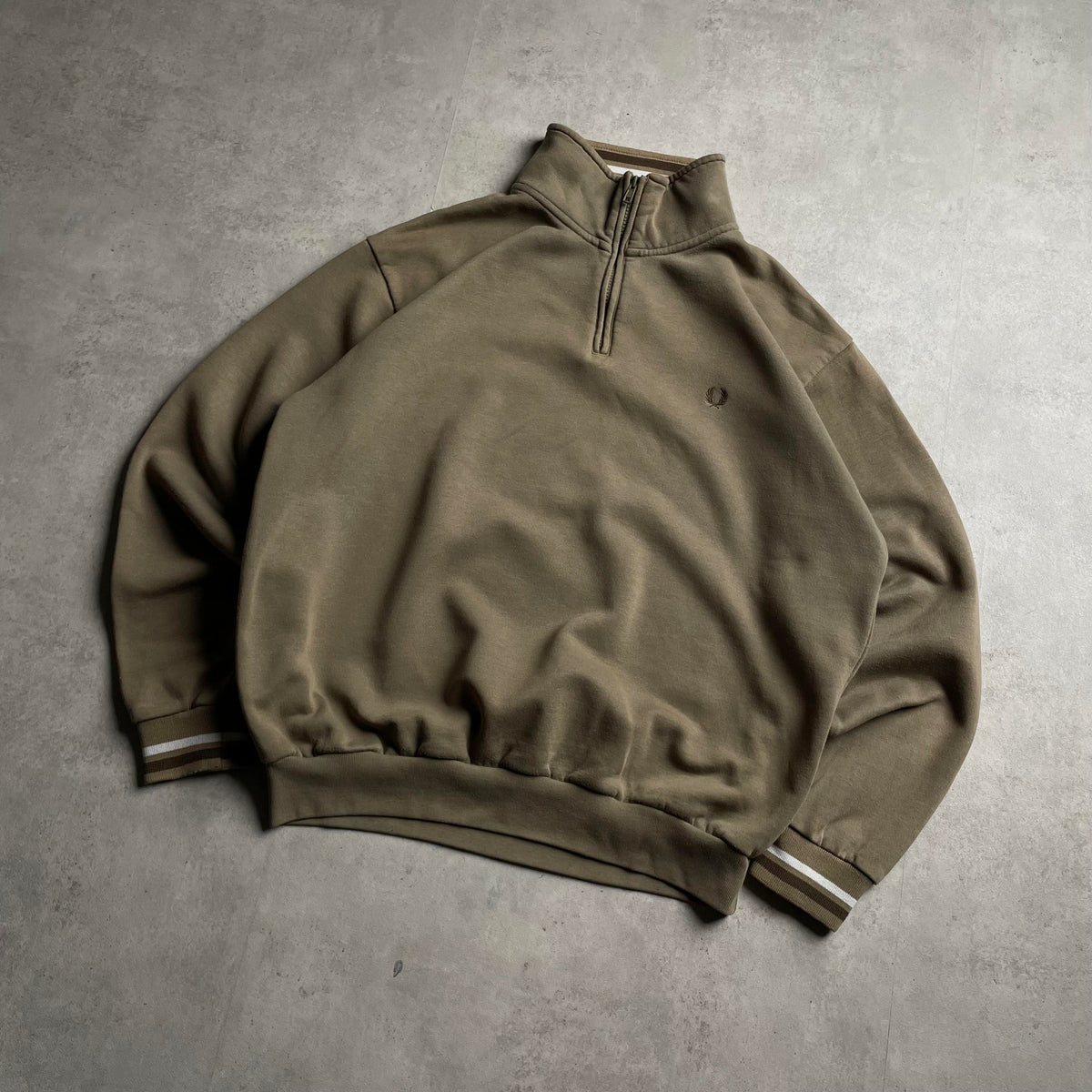 Fred Perry barna quaterzip pulóver