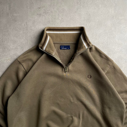 Fred Perry barna quaterzip pulóver