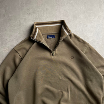 Fred Perry barna quaterzip pulóver