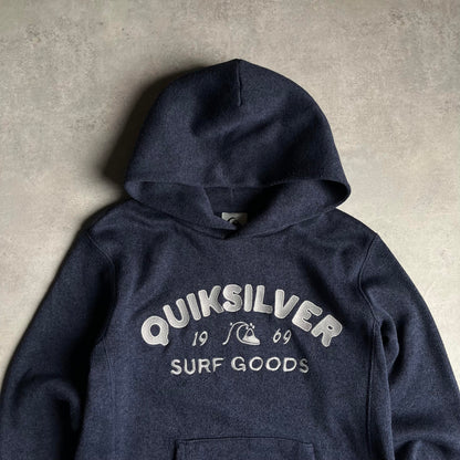Quicksilver sötétkék kötött kapucnis pulóver