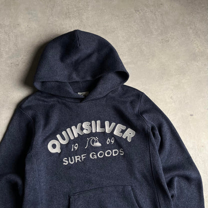 Quicksilver sötétkék kötött kapucnis pulóver