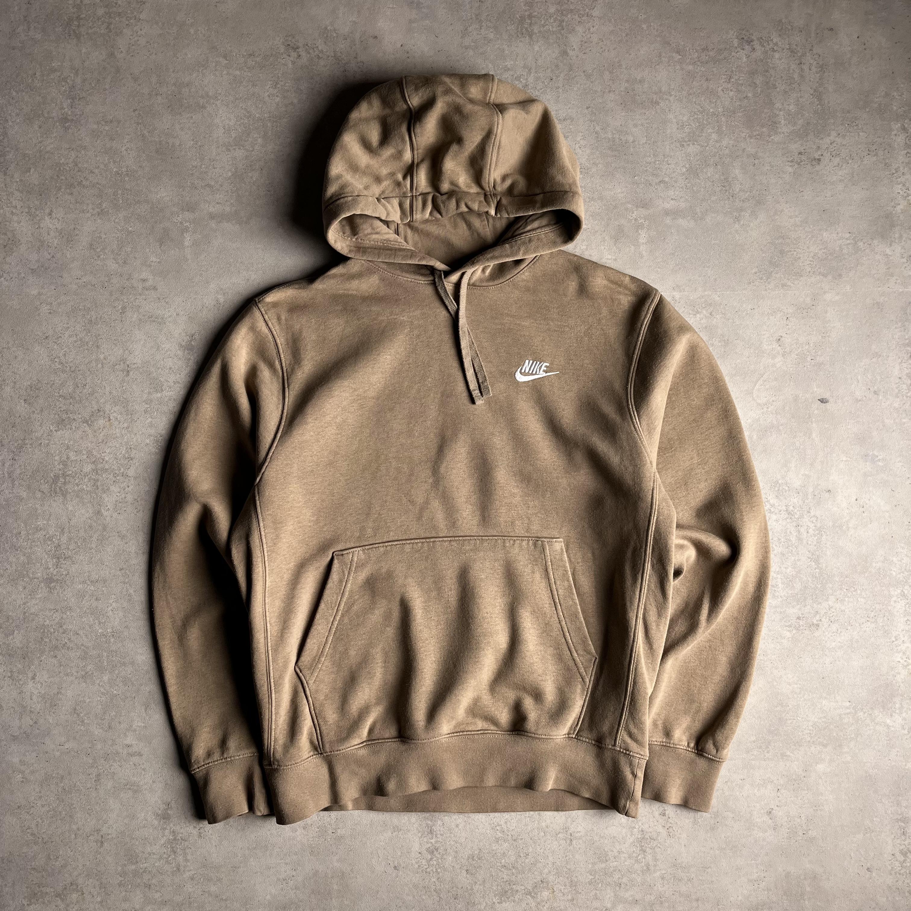 Nike bézs club logo kapucnis pulóver