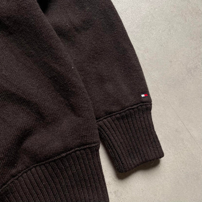 Tommy Hilfiger kötött szőrmés kapucnis pulóver