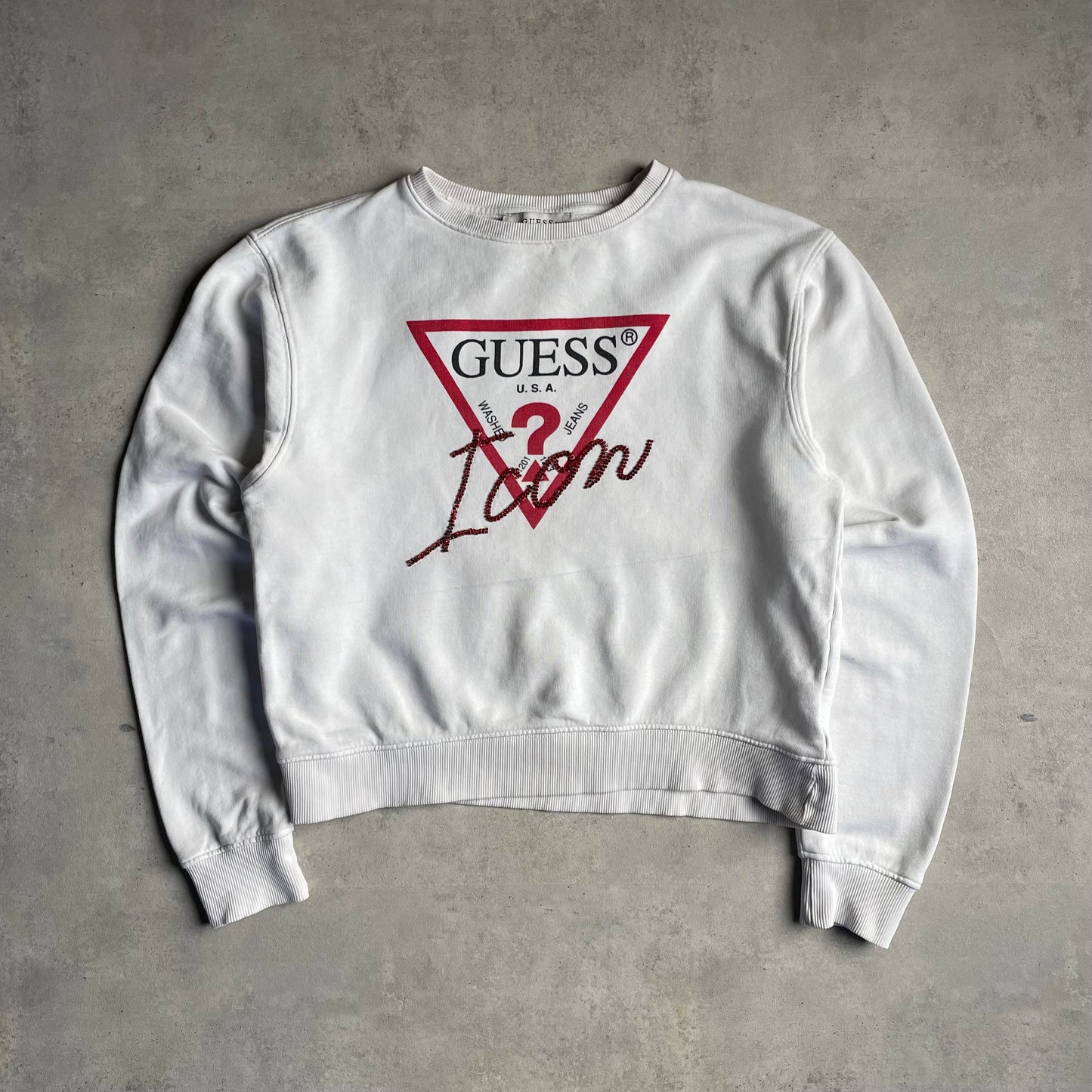 Guess big logo cropped pulóver