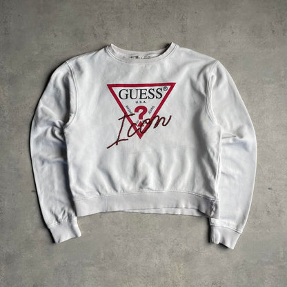 Guess big logo cropped pulóver