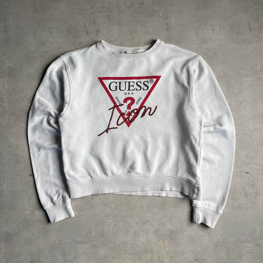 Guess big logo cropped pulóver
