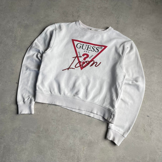 Guess big logo cropped pulóver