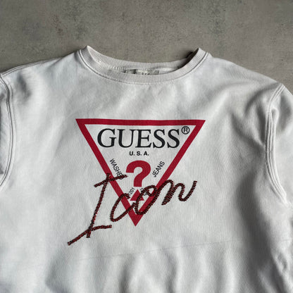 Guess big logo cropped pulóver