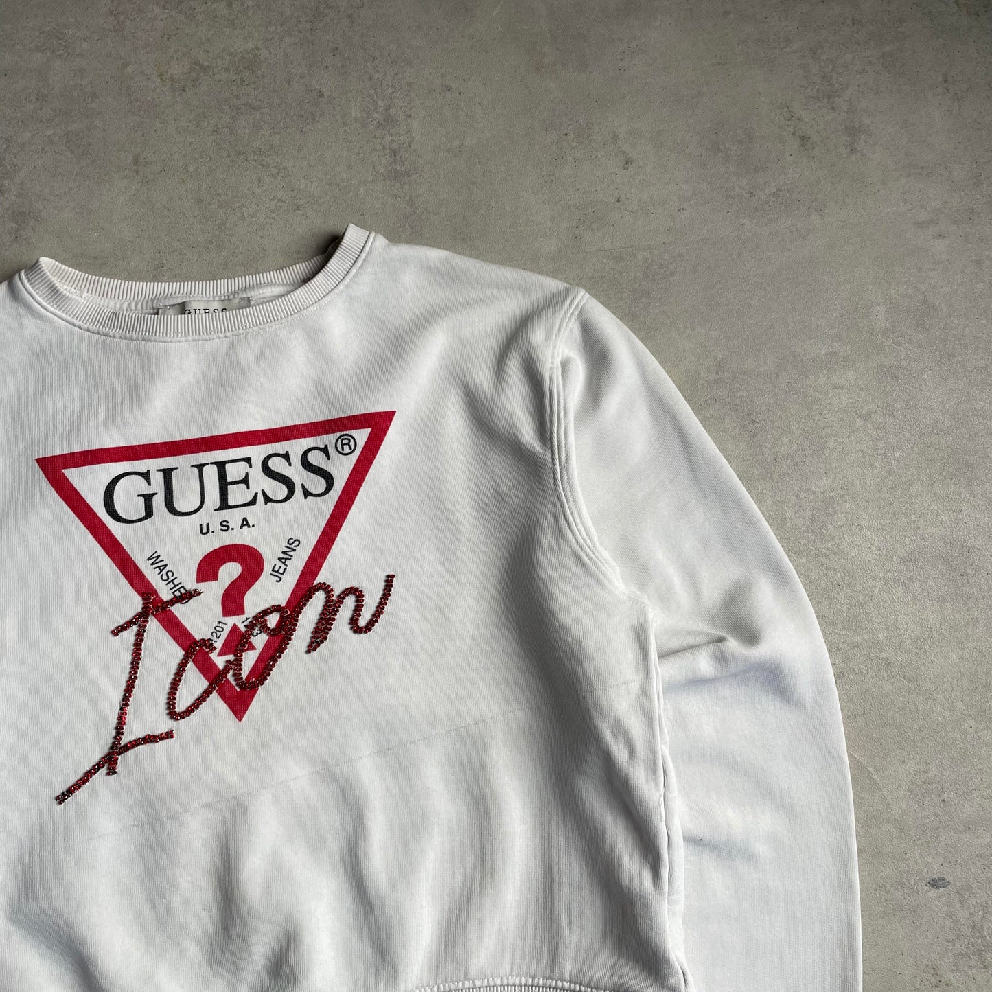 Guess big logo cropped pulóver