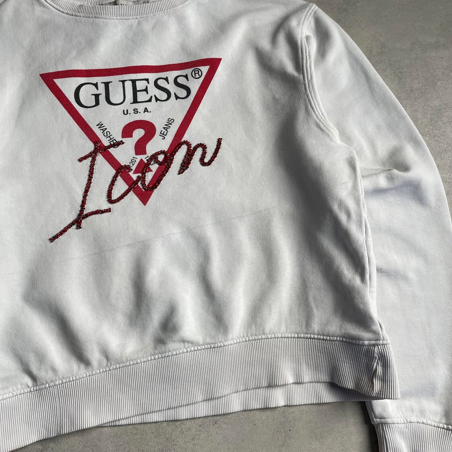 Guess big logo cropped pulóver
