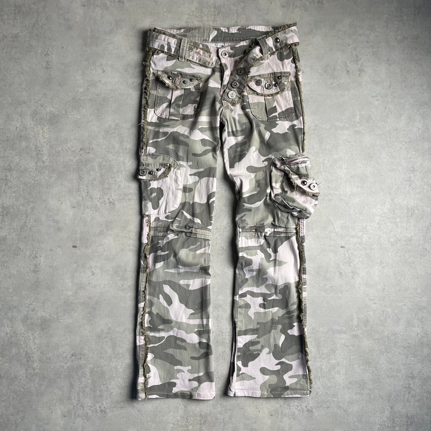 Y2K camo military nadrág