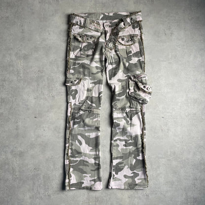 Y2K camo military nadrág