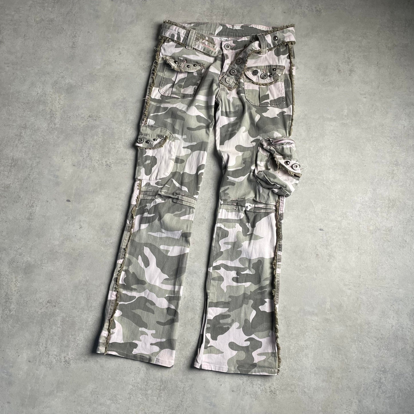 Y2K camo military nadrág
