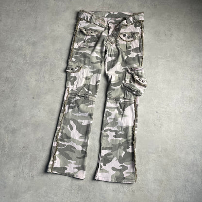 Y2K camo military nadrág