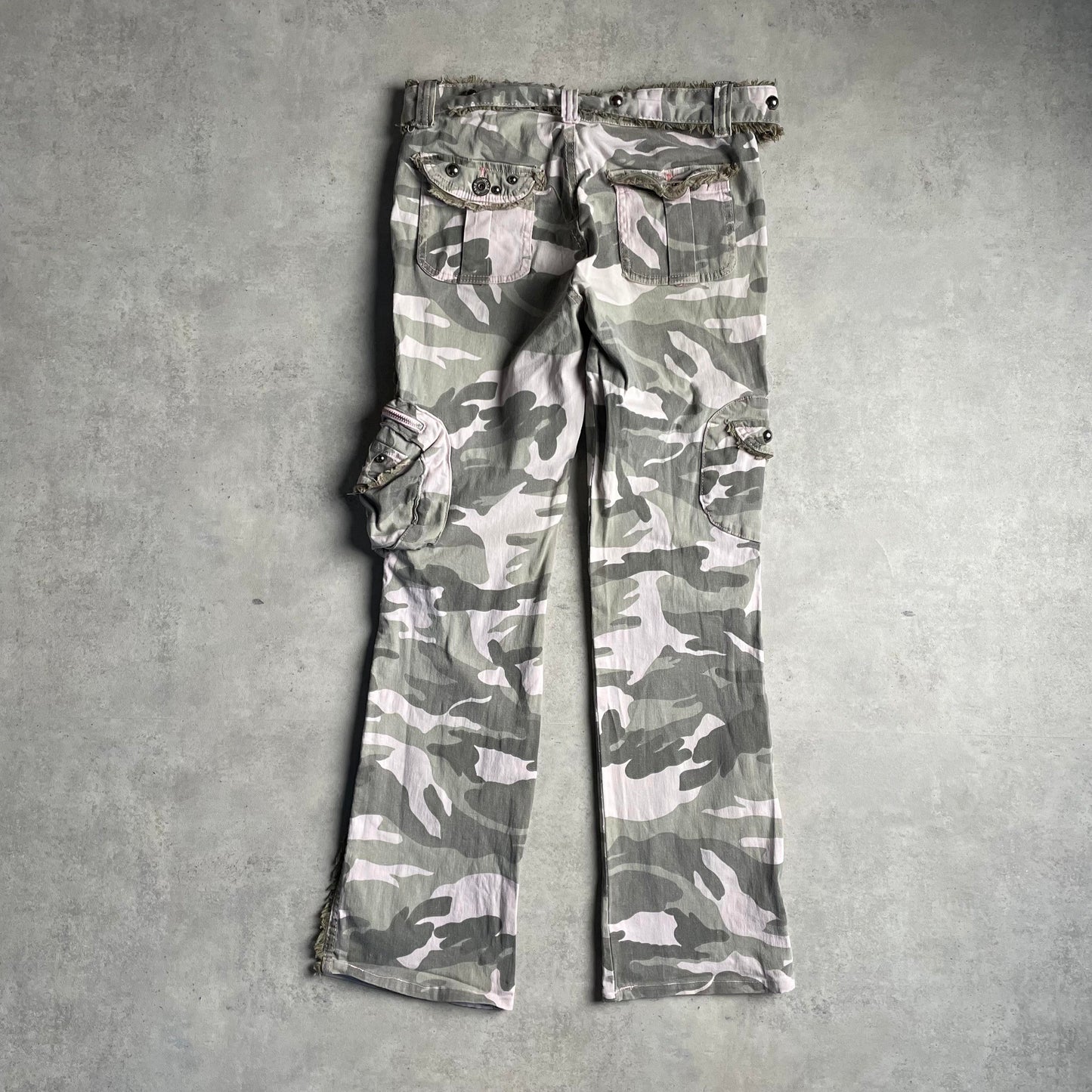Y2K camo military nadrág
