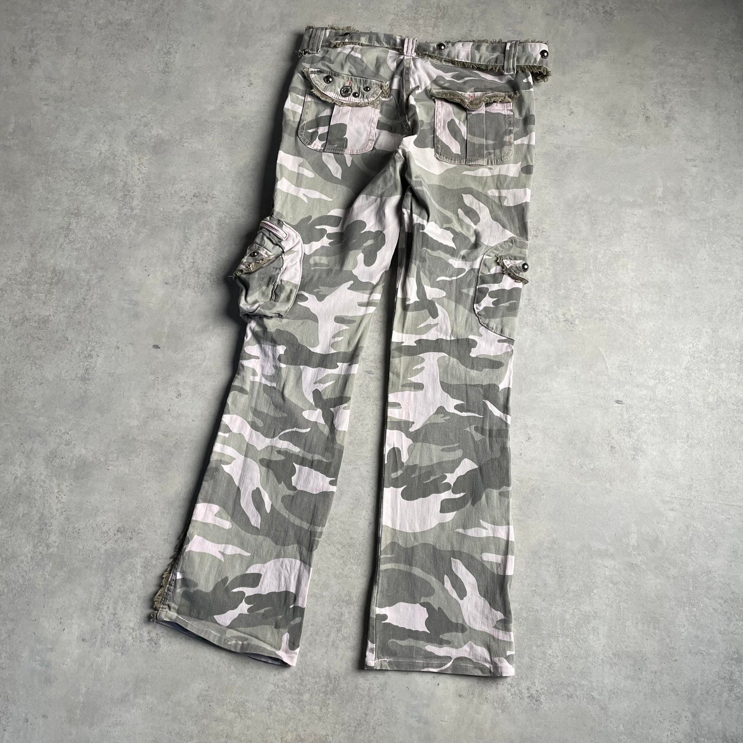 Y2K camo military nadrág