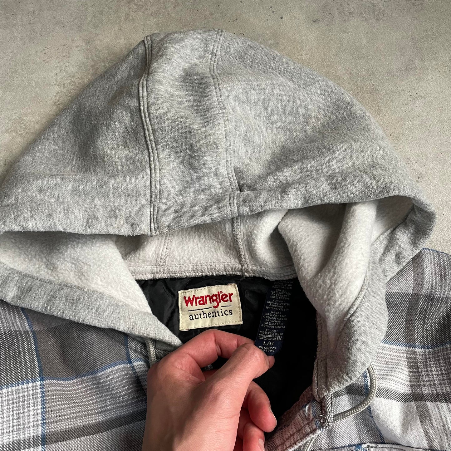 Wrangler Y2K szürke kockás hoodie