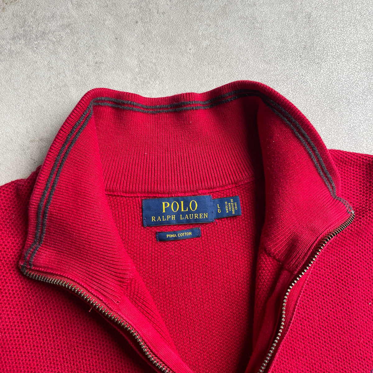 Ralph Lauren piros quaterzip pulóver