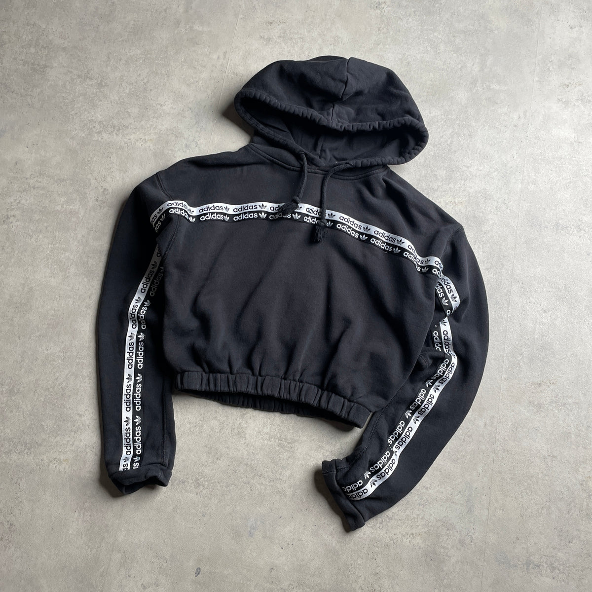 Adidas taped cropped hoodie