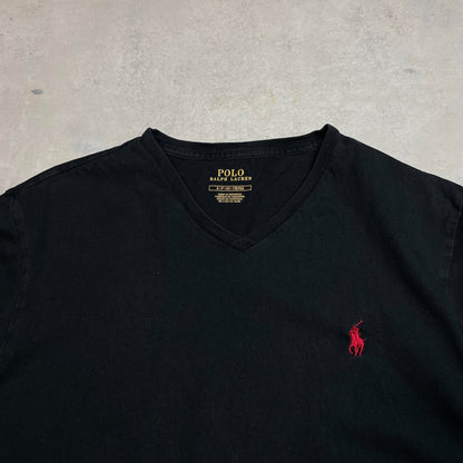 Ralph Lauren fekete v-nyakú póló