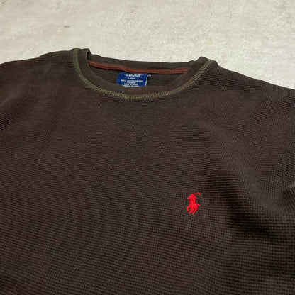 Ralph Lauren barna vékony környakú pulóver