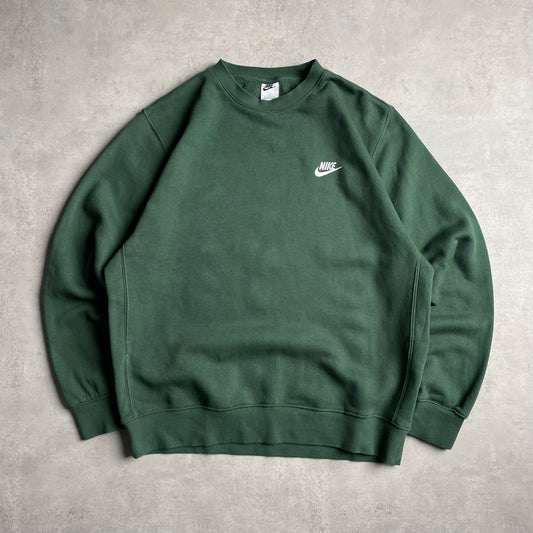 Nike sötétzöld club logo crewneck