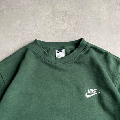 Nike sötétzöld club logo crewneck