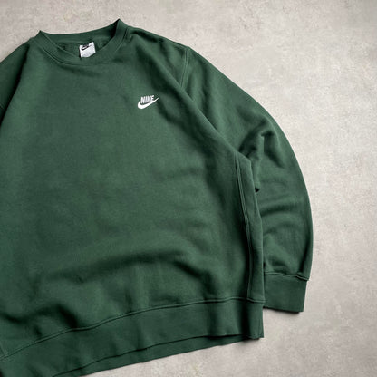Nike sötétzöld club logo crewneck