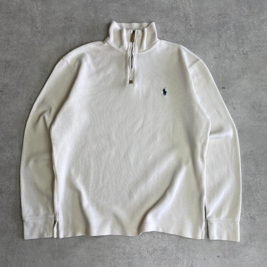 Ralph Laurne fehér 1/4 zip pulóver