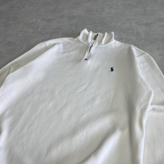 Ralph Laurne fehér 1/4 zip pulóver