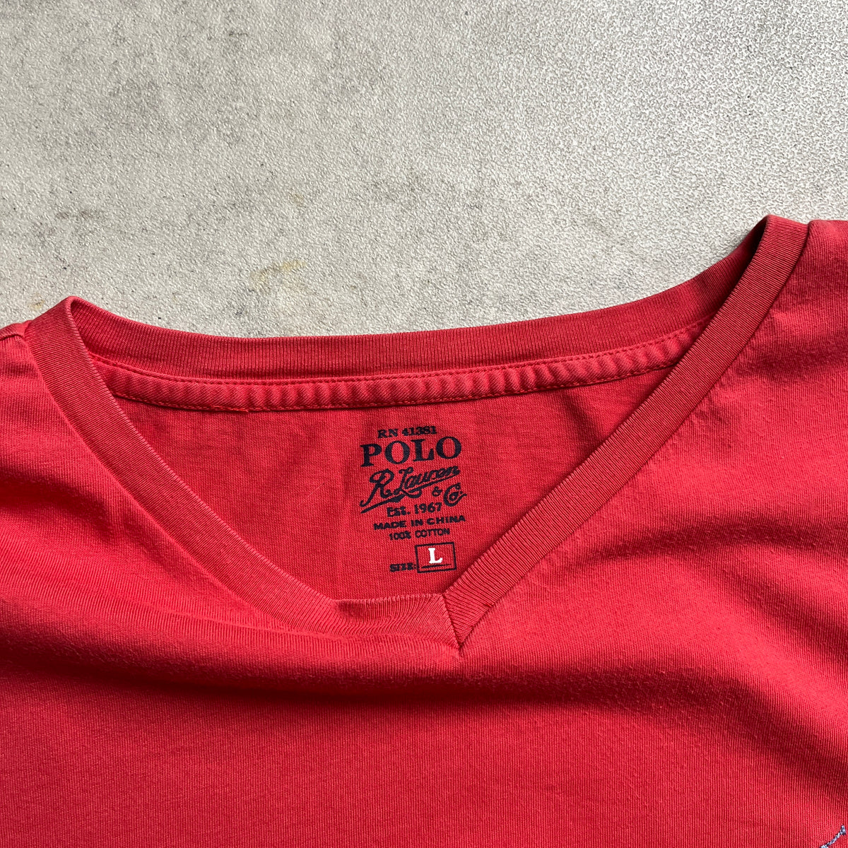 Ralph Lauren v-nyakú téglaszínű póló