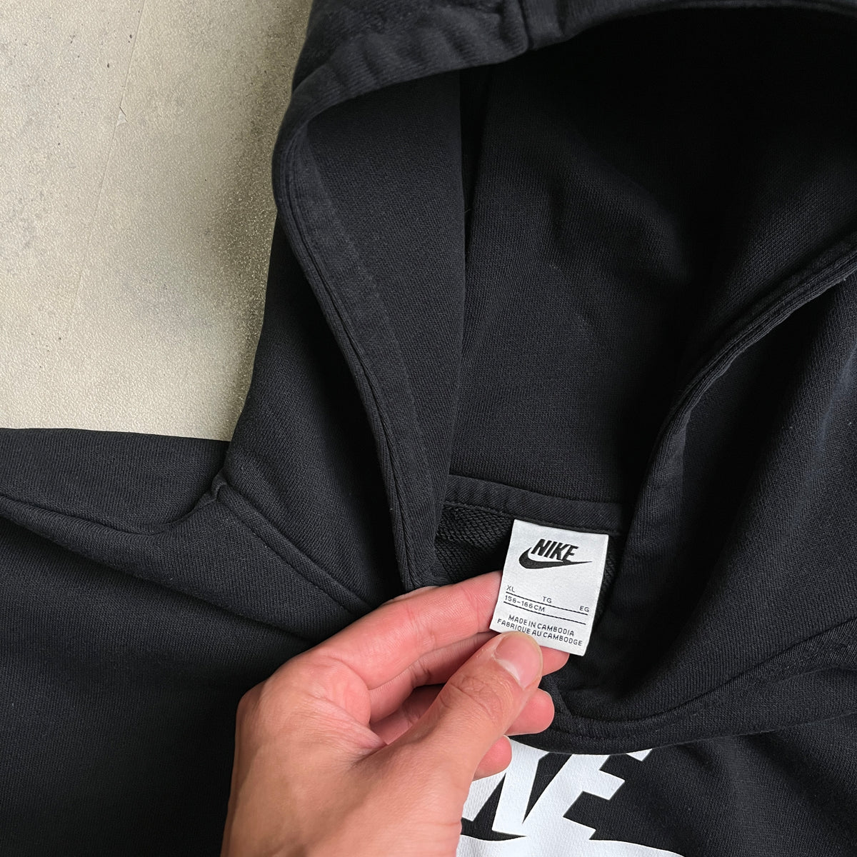 Nike big swoosh cropped hoodie