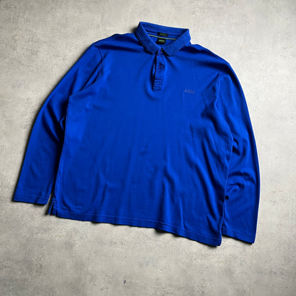 Hugo Boss kék galléros longsleeve