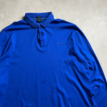 Hugo Boss kék galléros longsleeve