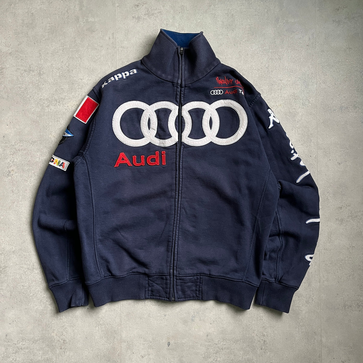 Vintage Kappa Audi Racing zipup pulóver