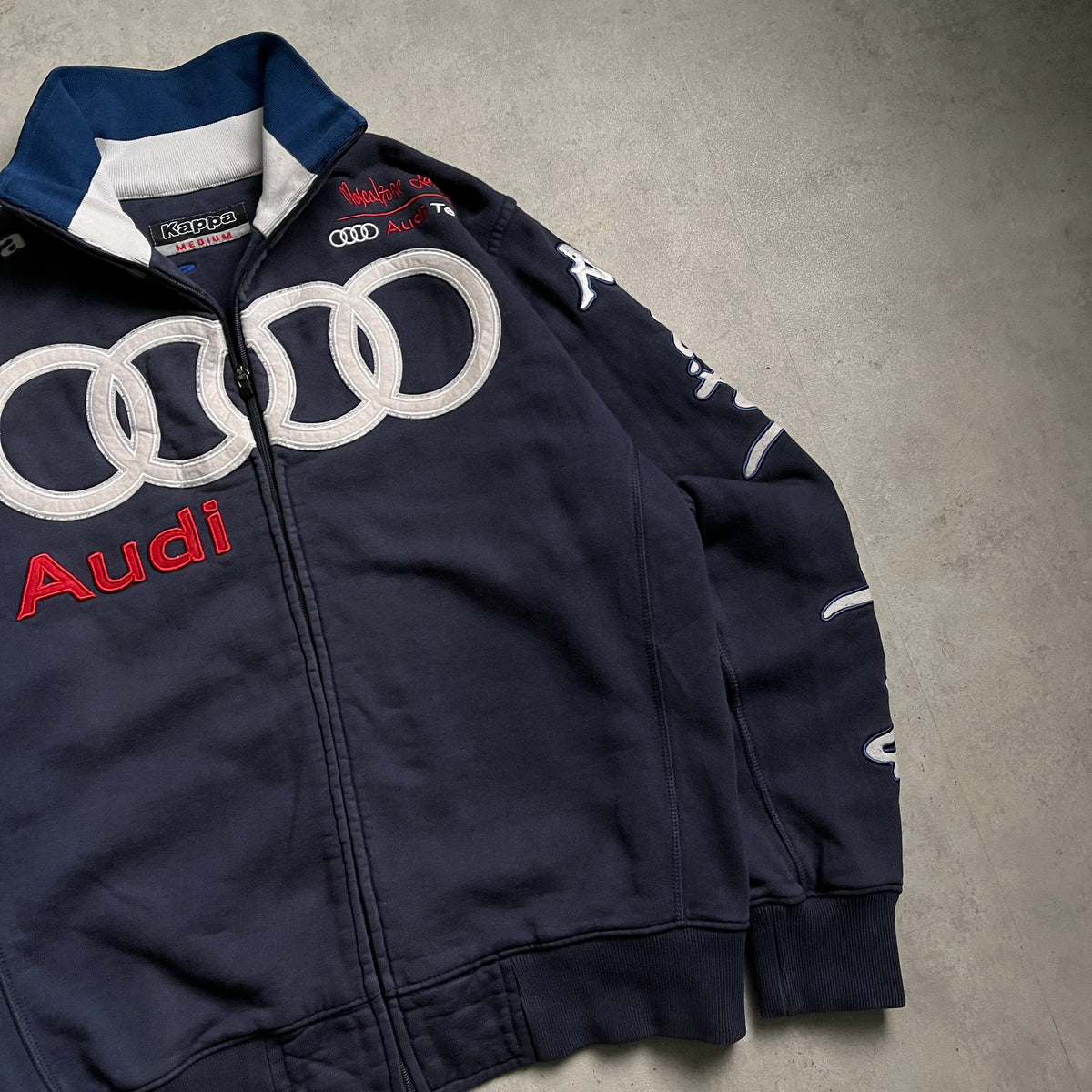 Vintage Kappa Audi Racing zipup pulóver