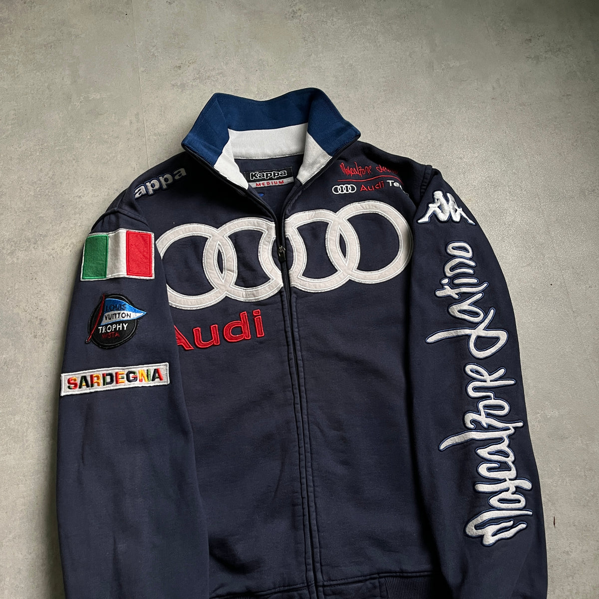 Vintage Kappa Audi Racing zipup pulóver