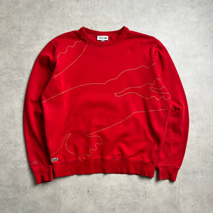 Lacoste piros graphic crewneck