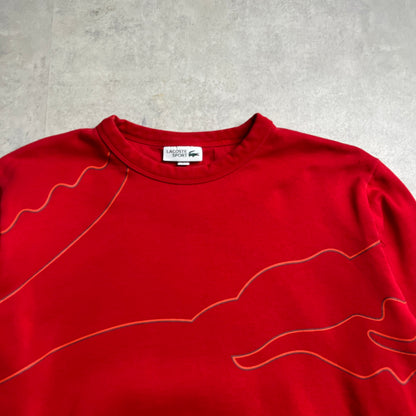 Lacoste piros graphic crewneck