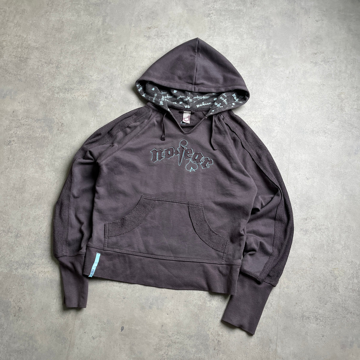 Y2K No Fear v-neck hoodie