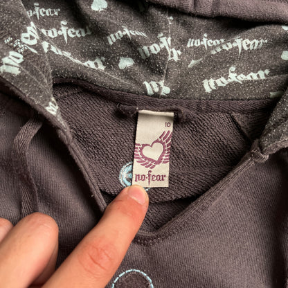 Y2K No Fear v-neck hoodie