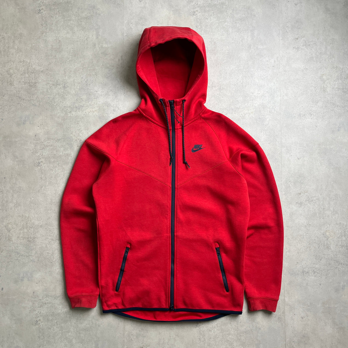 Nike piros tech fleece zipup hoodie