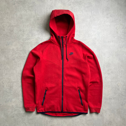 Nike piros tech fleece zipup hoodie