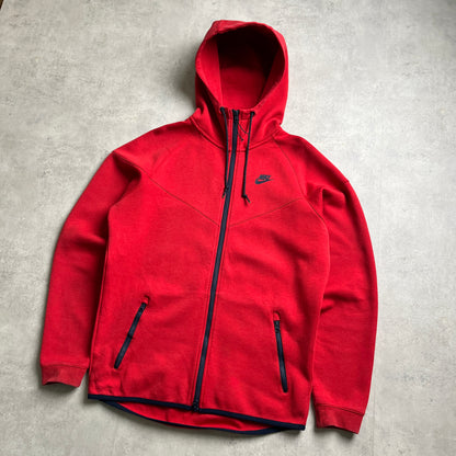 Nike piros tech fleece zipup hoodie