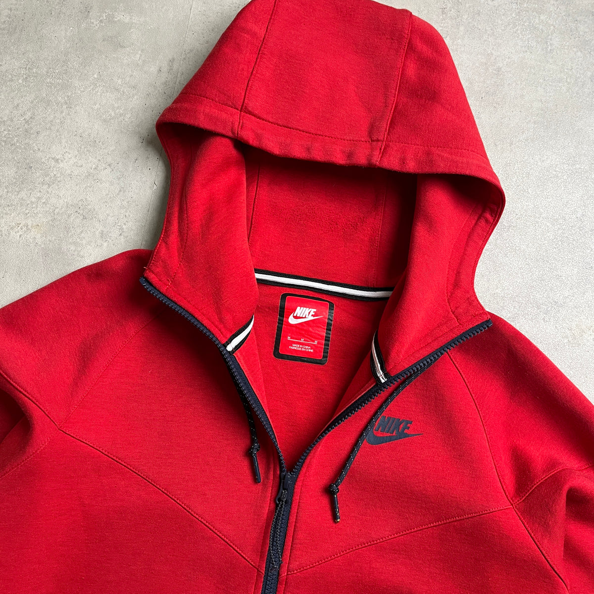 Nike piros tech fleece zipup hoodie